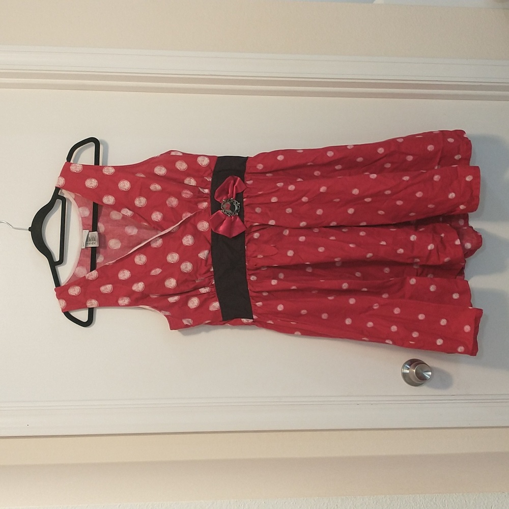 Disney red white polka dot Minnie mouse sleeveless dress